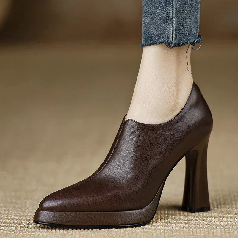 Tahlia | Women's High Heel Pumps Platform Block Heel Side Zipper