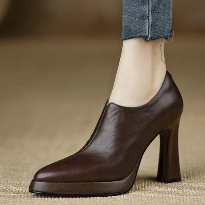 Tahlia | Women's High Heel Pumps Platform Block Heel Side Zipper