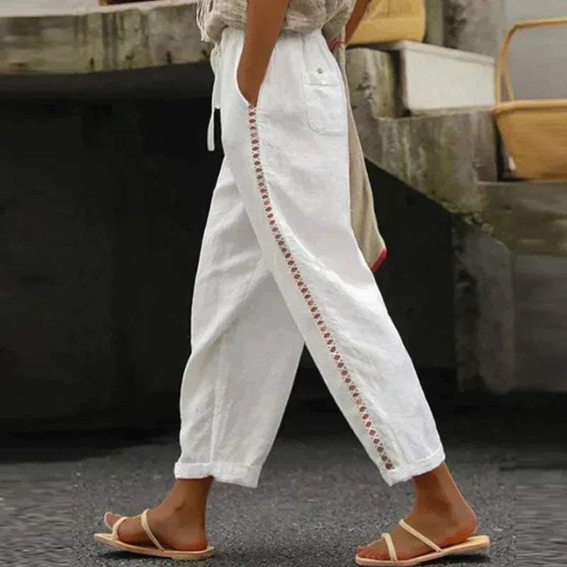 Deirdre™ | Women's Pants High Waist Tapered Leg Side Stripe