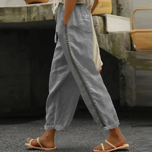 Deirdre™ | Women's Pants High Waist Tapered Leg Side Stripe