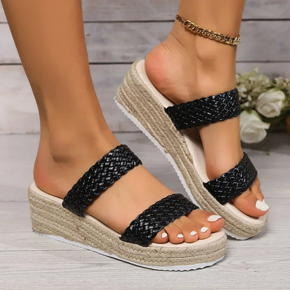 Hedy | Women's Woven Platform Flat Sandals