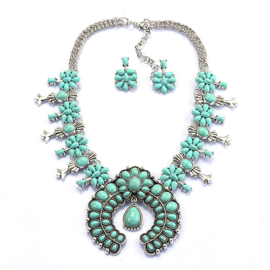Zenobia2™ | Southwest Turquoise Blossom Necklace Set