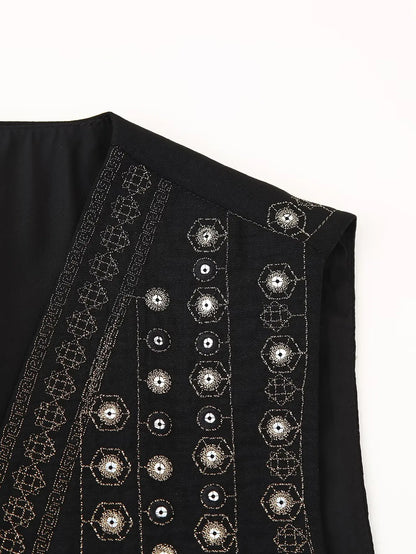 Mireille™ | Sequin Pattern Boho Vest