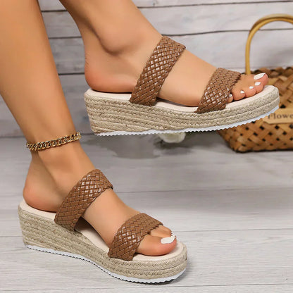 Hedy | Women's Woven Platform Flat Sandals