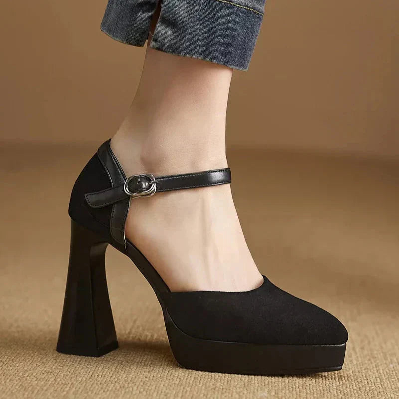 Tatiana | Women's Platform Block Heel Pumps Ankle Strap High Heels