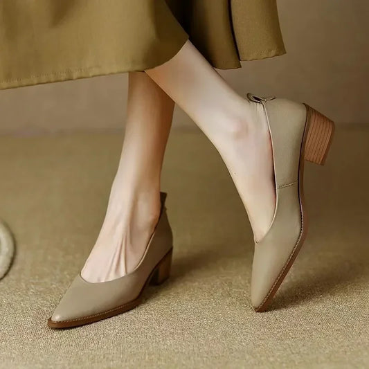 Brianna™ | Women's Block Heel Pumps Pointed Toe Slip On Work Shoes