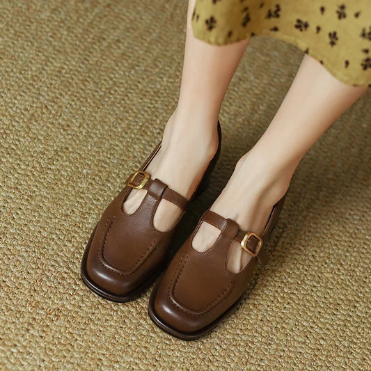 Corinna2™ | Women's T-Strap Mary Jane Shoes Square Toe Low Block Heel