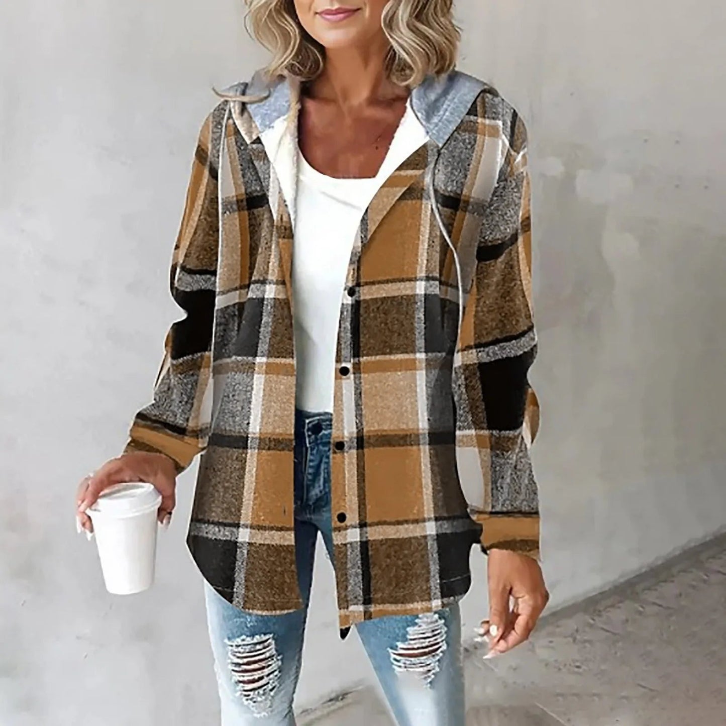 Mared™ | Checkered Lined Cardigan Women