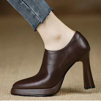 Tahlia | Women's High Heel Pumps Platform Block Heel Side Zipper