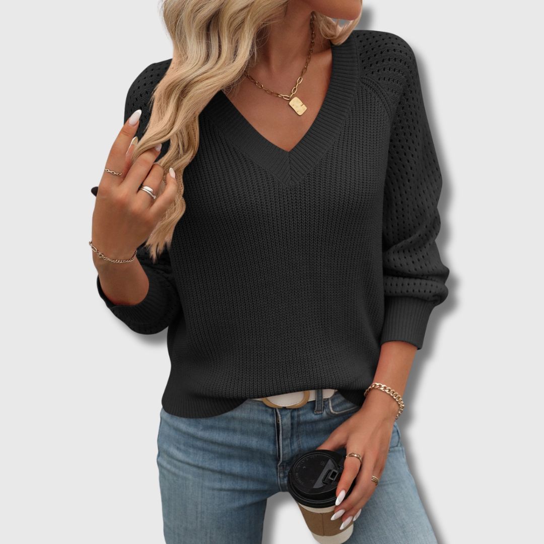 Emma | Elegant V-Neck Sweater