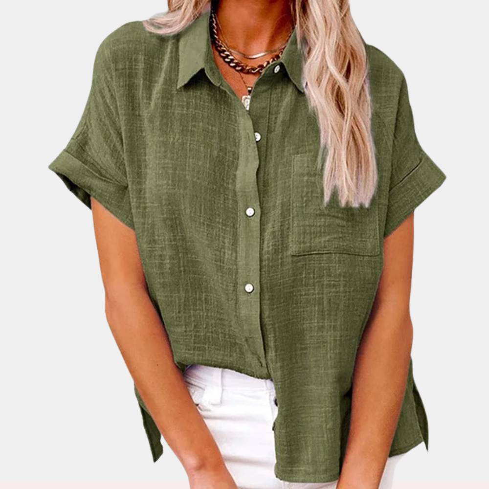 Olive | Lightweight Shirt with Front Pocket