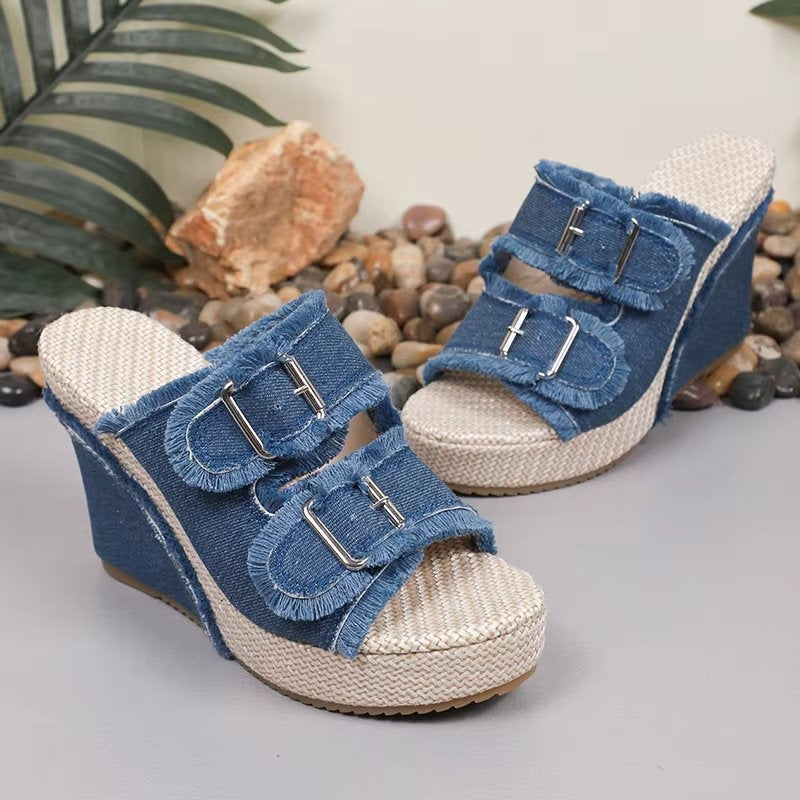 Nadine | Women's Adjustable Buckle Wedge Sandals