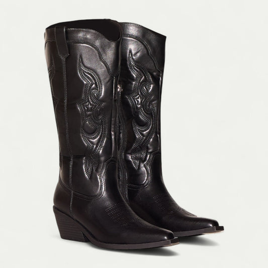 Brittany2™ | Western Calf High Pointed Toe Boots for Women