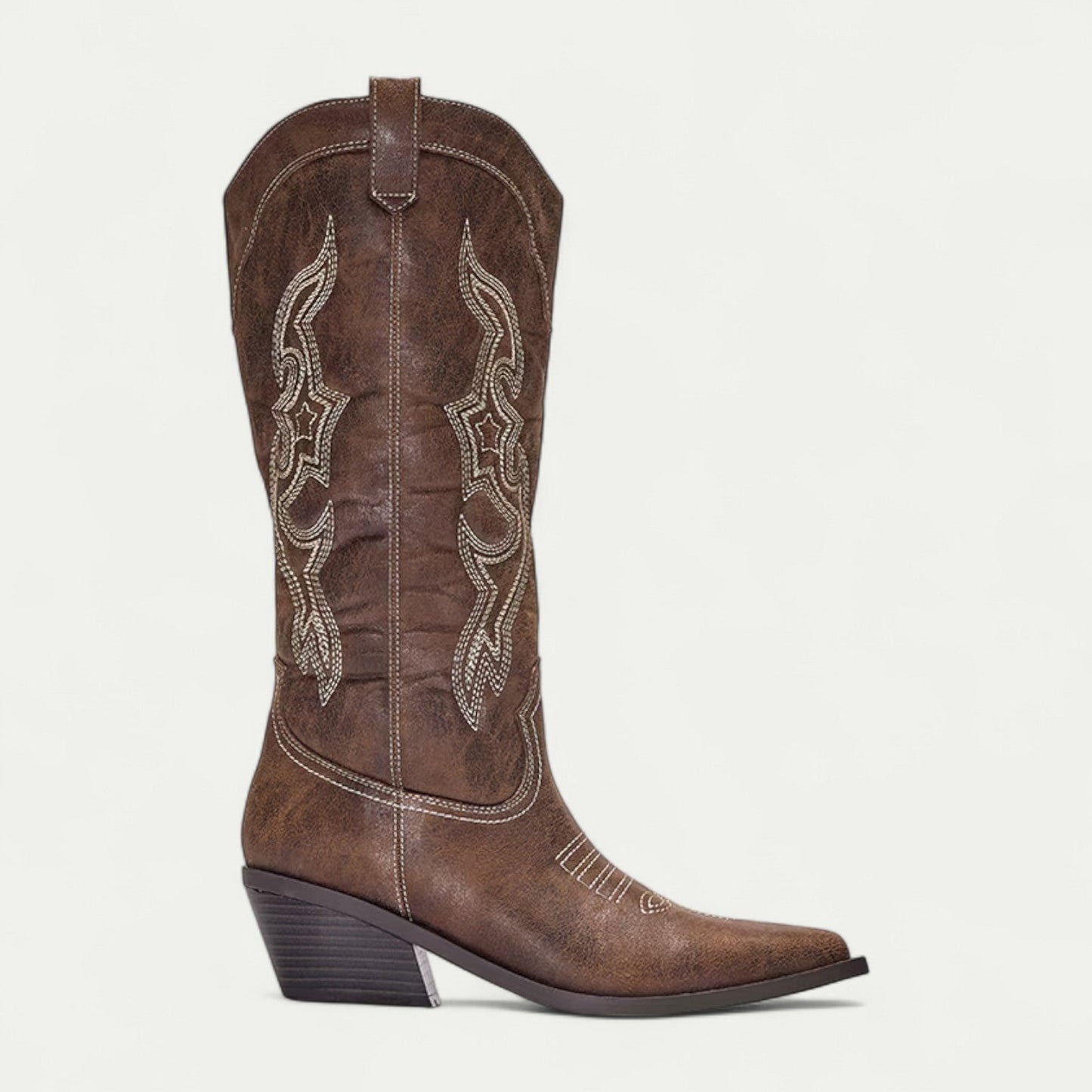 Brittany | Western Calf High Pointed Toe Boots for Women
