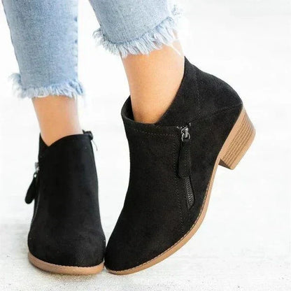 Tess | Women’s Ankle Boots – Side-Zip Design with Low Heel