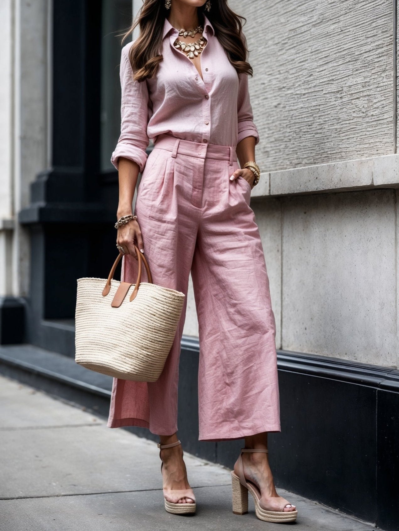 Kayla | Loose Shirt & Capri Pants Two-Piece Set