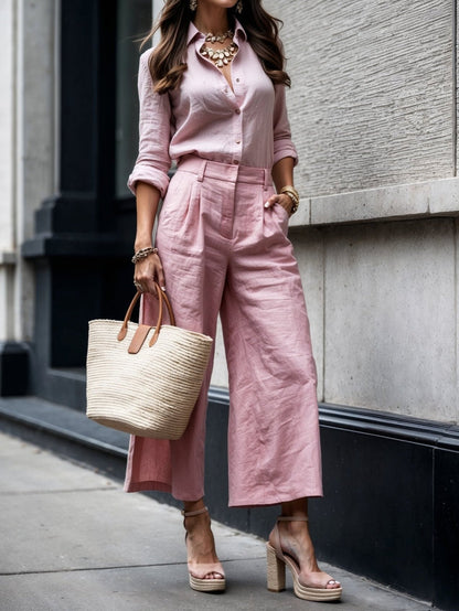 Kayla | Loose Shirt & Capri Pants Two-Piece Set