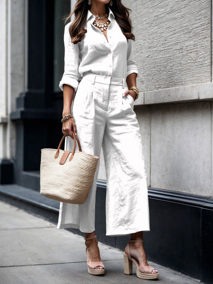 Kayla | Loose Shirt & Capri Pants Two-Piece Set