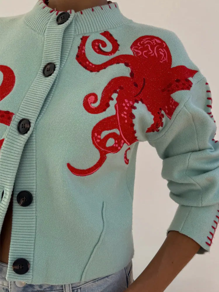 Orla | Fun Octopus Pattern Cardigan