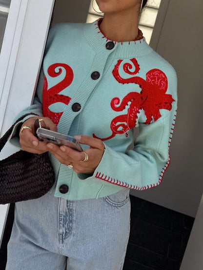 Orla | Fun Octopus Pattern Cardigan