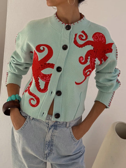 Orla | Fun Octopus Pattern Cardigan