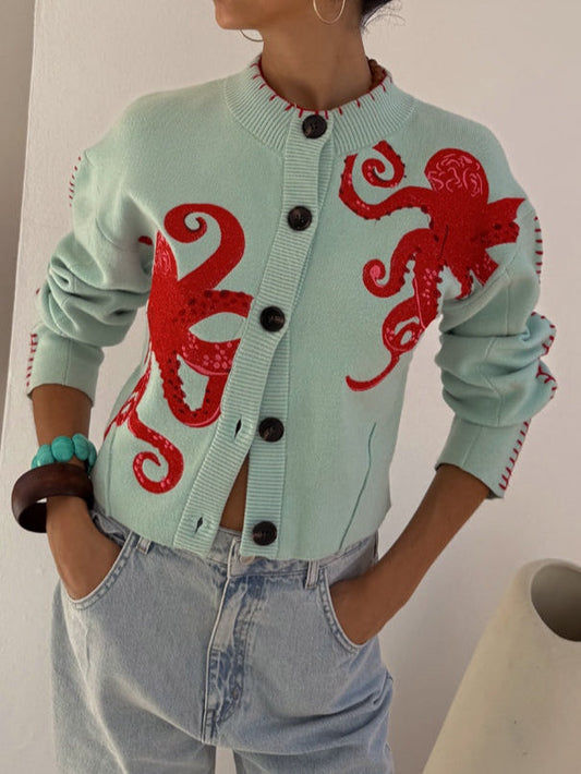 Orla™ | Fun Octopus Pattern Cardigan