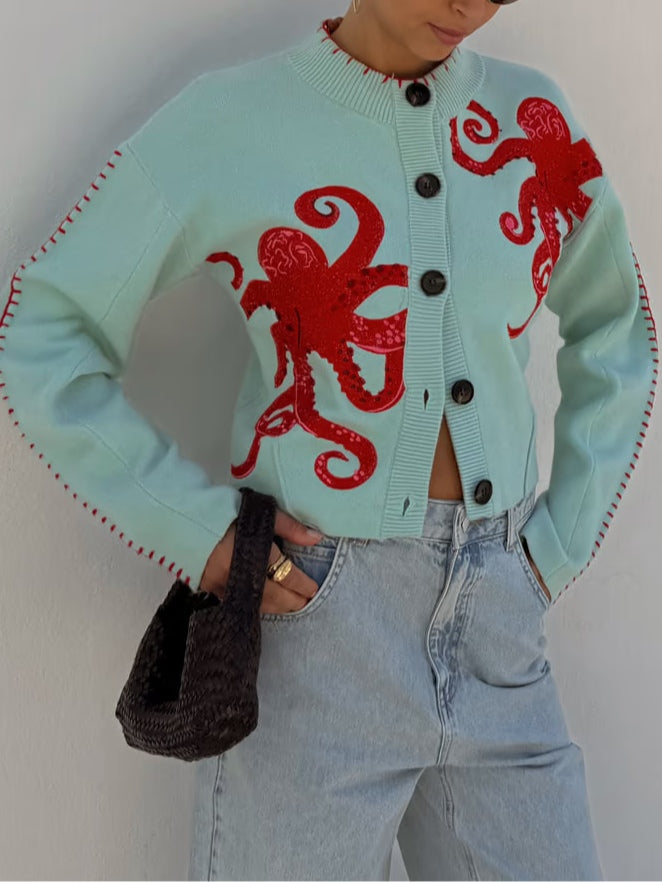 Orla | Fun Octopus Pattern Cardigan