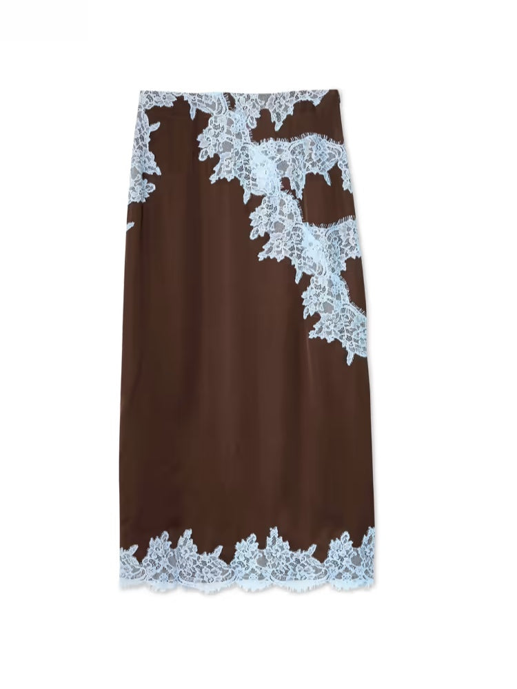 Mabel | Lace Panel Top & Skirt Set