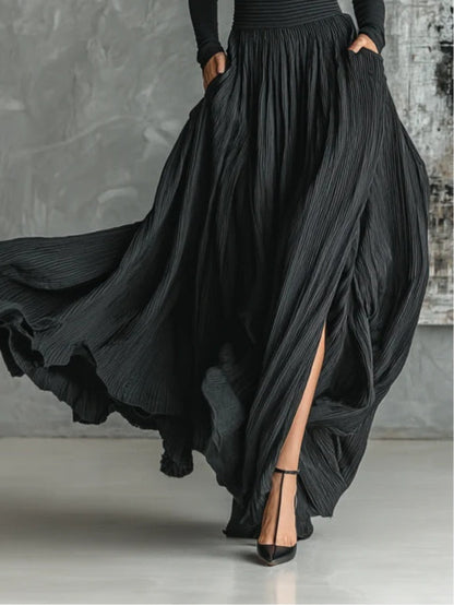 Lucy | Pleated Skirt & Turtleneck Two-Piece Set