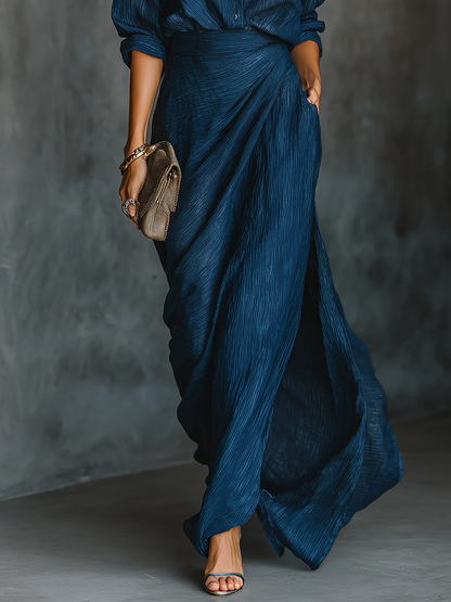 Lucille | Long Skirt & Shirt Two-Piece Set