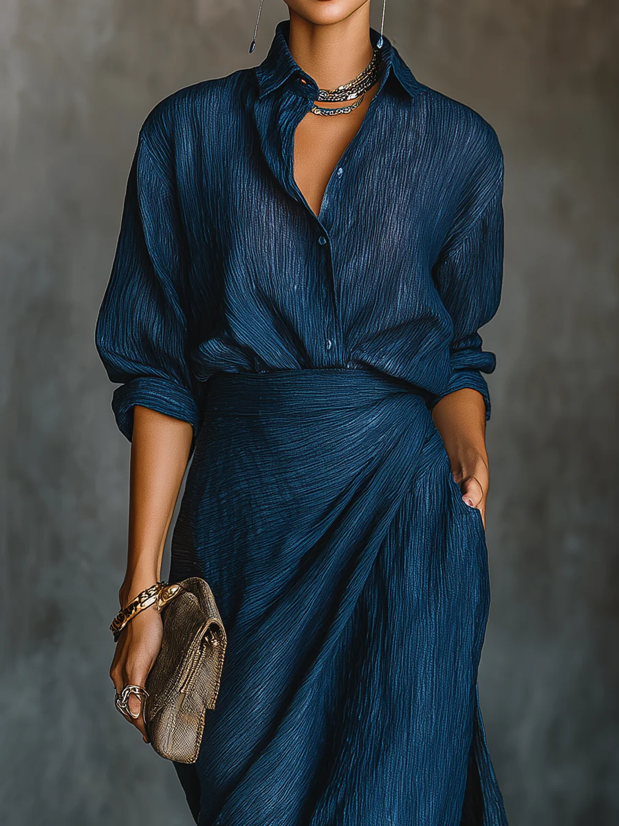 Lucille | Long Skirt & Shirt Two-Piece Set