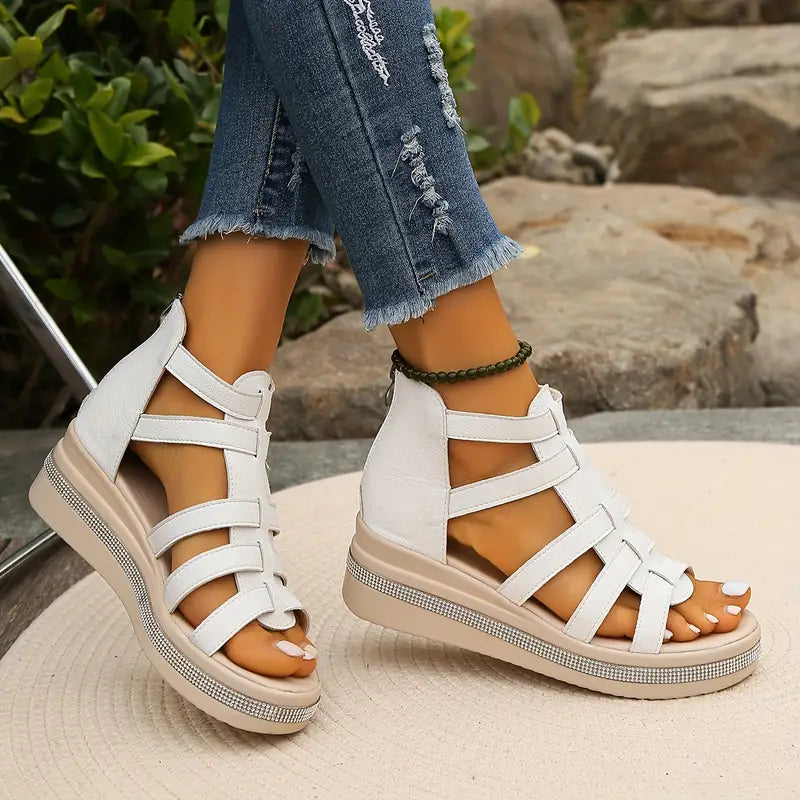 Jade | Comfort Sandals with Rhinestone Decoration