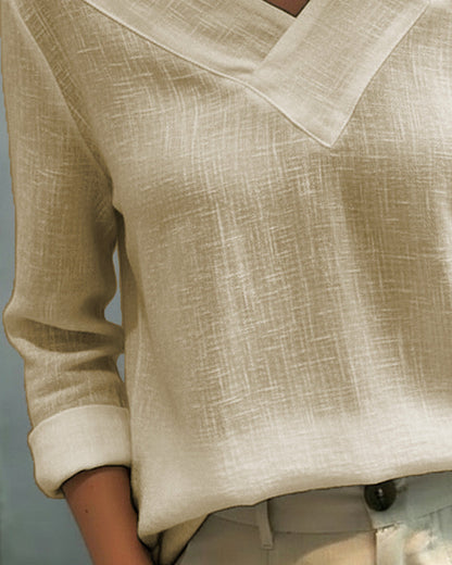 Brittany | Women's Asymmetric V-Neck Long Sleeve Top