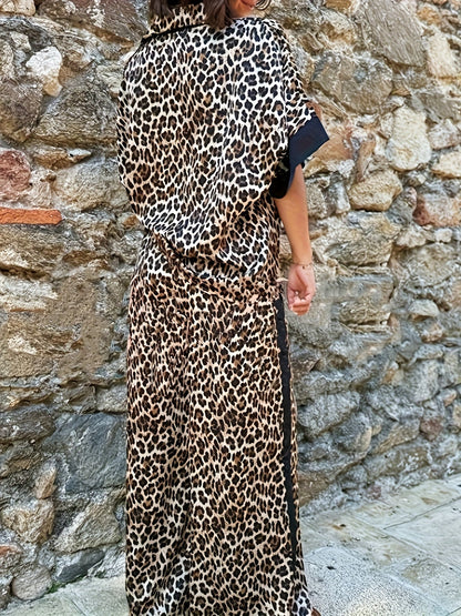 Caitlin | Fluid Leopard Print Wide Ensemble