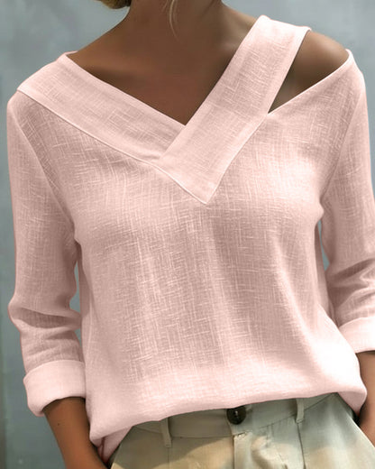 Brittany | Women's Asymmetric V-Neck Long Sleeve Top
