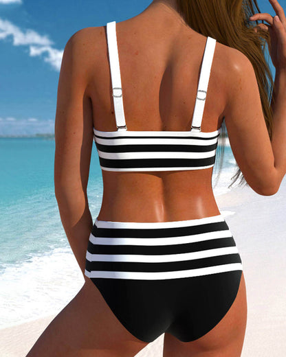 Gwendolyn™ | Women's High Waist Striped Bikini Set