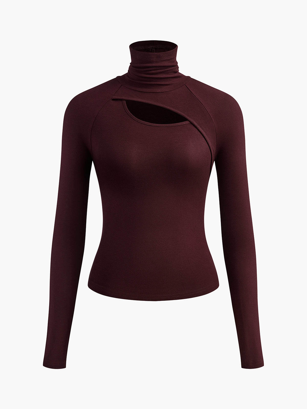 Portia | Women's Turtleneck Cutout Top Long Sleeve Fitted Going Out Top