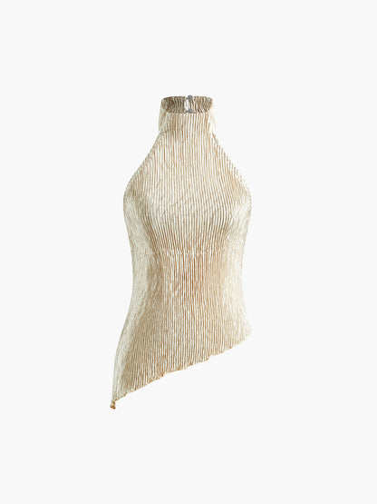 Serena | Women's Wide Leg Pants & Pleated Halter Top Set