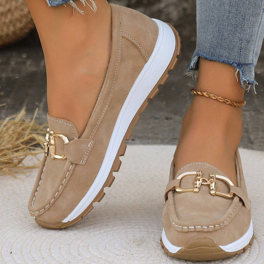 Pearl™ | Women's Gold Buckle Comfort Loafers