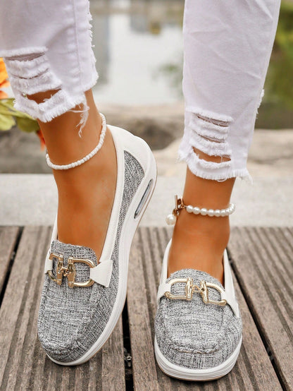 Pearl | Women's Gold Buckle Comfort Loafers