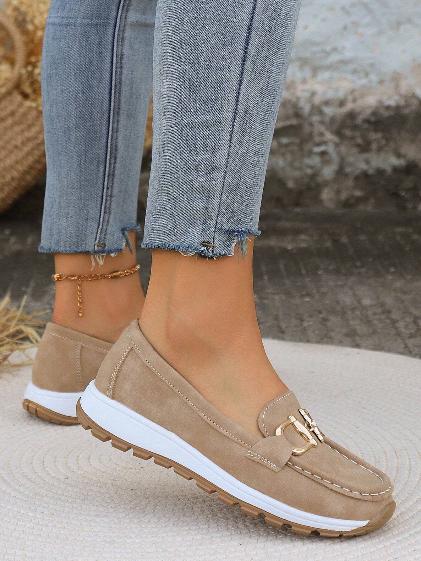 Pearl | Women's Gold Buckle Comfort Loafers
