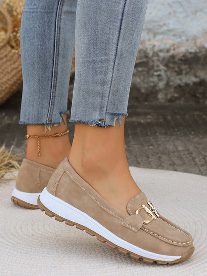 Pearl | Women's Gold Buckle Comfort Loafers