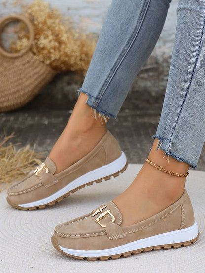 Pearl | Women's Gold Buckle Comfort Loafers
