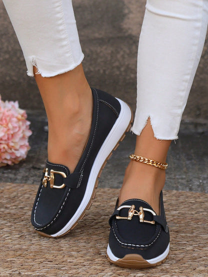 Pearl | Women's Gold Buckle Comfort Loafers