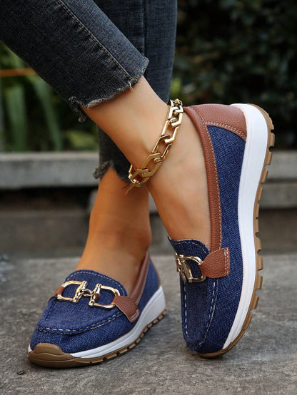 Pearl | Women's Gold Buckle Comfort Loafers