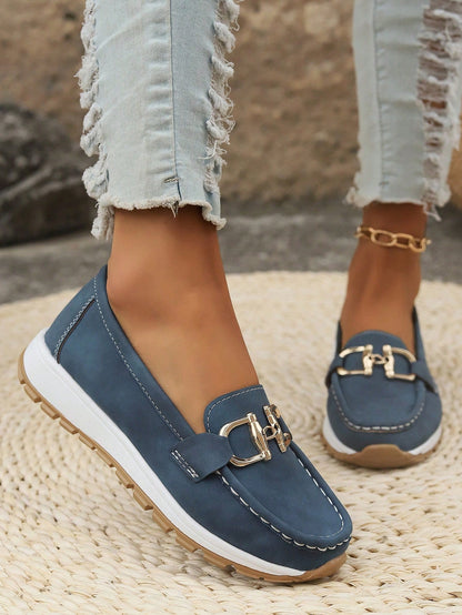 Pearl | Women's Gold Buckle Comfort Loafers