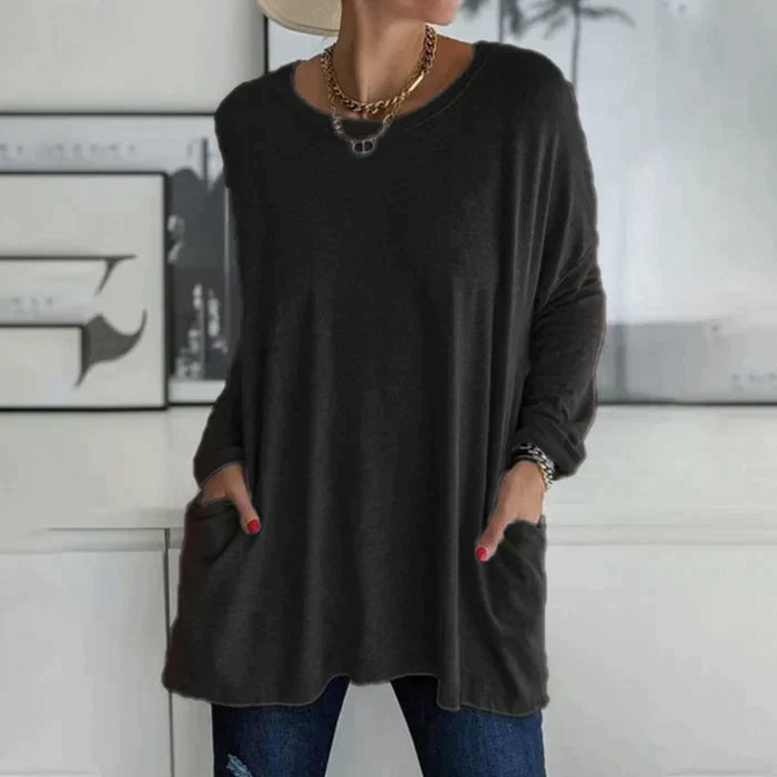 Annelise | Women's Oversized Long Sleeve Tunic Top with Pockets