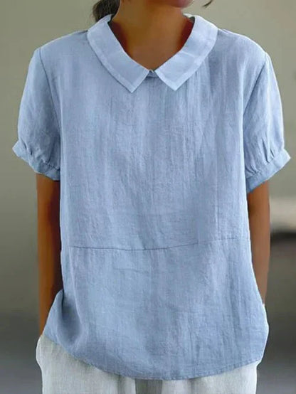 Nausicaa | Women's Peter Pan Collar Short Sleeve Everyday Top