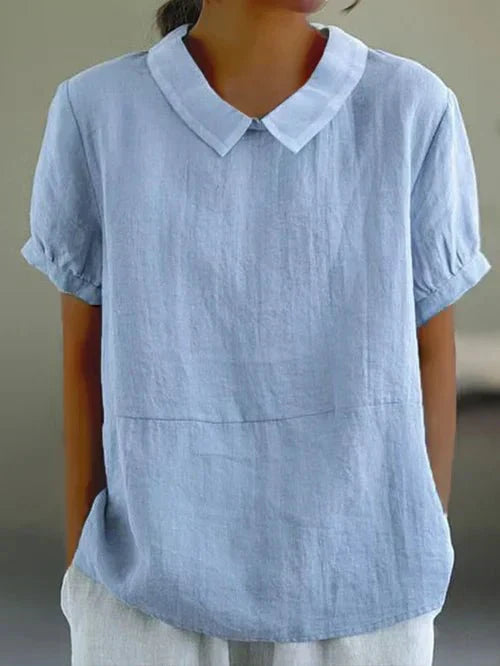 Nausicaa | Women's Peter Pan Collar Short Sleeve Everyday Top