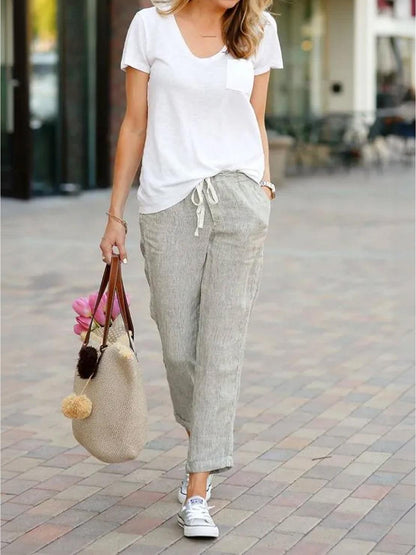Corinna™ | Women's Everyday Drawstring Straight-Leg Everyday Pants